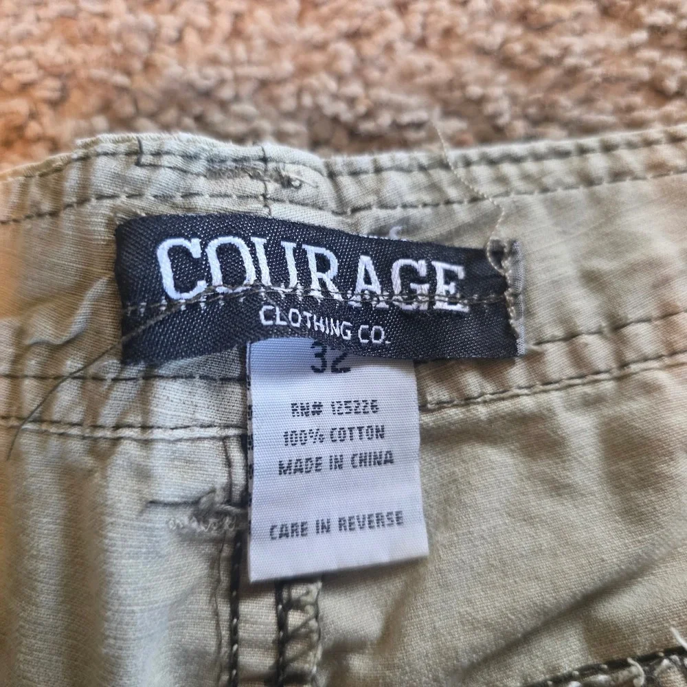 Courage Clothing Co Mens 32 Tan Cargo Pants Multi‎ Pocket Utility Y2K Streetwear